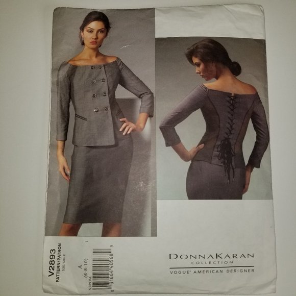 Vogue Other - V2893 Uncut Rare Vogue Donna Karan Fitted Lace Up Suit Sewing Patters Sz 6-10